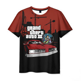 Мужская футболка 3D с принтом GTA 3 в Тюмени, 100% полиэфир | прямой крой, круглый вырез горловины, длина до линии бедер | auto | grand | gta | theft | гта | игра