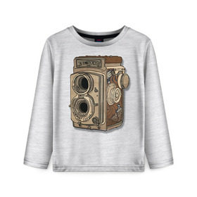 Детский лонгслив 3D с принтом Фотоаппарат в Тюмени, 100% полиэстер | длинные рукава, круглый вырез горловины, полуприлегающий силуэт
 | camera | зеркалка | камера | фотик | фото | фотоаппарат | фотографировать
