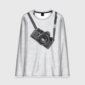 Мужской лонгслив 3D с принтом Фотоаппарат на груди в Тюмени, 100% полиэстер | длинные рукава, круглый вырез горловины, полуприлегающий силуэт | camera | зеркалка | камера | фотик | фото | фотоаппарат | фотографировать