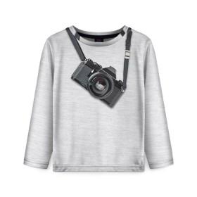 Детский лонгслив 3D с принтом Фотоаппарат на груди в Тюмени, 100% полиэстер | длинные рукава, круглый вырез горловины, полуприлегающий силуэт
 | camera | зеркалка | камера | фотик | фото | фотоаппарат | фотографировать
