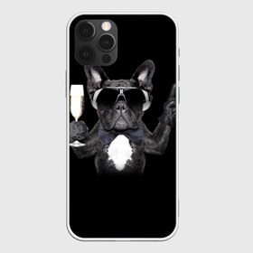 Чехол для iPhone 12 Pro Max с принтом Бульдог в очках в Тюмени, Силикон |  | Тематика изображения на принте: бульдог | в очках | знак | очки | перчатка | победа | французский | фужер