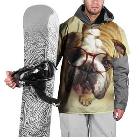 Накидка на куртку 3D с принтом Бульдог в очках в Тюмени, 100% полиэстер |  | Тематика изображения на принте: бульдог в очках | домашнее | животное | очки | пес | прикол | собака | умный | ученый