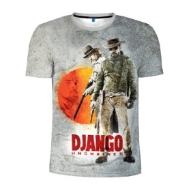 Мужская футболка 3D спортивная с принтом Джанго 2 в Тюмени, 100% полиэстер с улучшенными характеристиками | приталенный силуэт, круглая горловина, широкие плечи, сужается к линии бедра | django | unchained | ди каприо | квентин | тарантино