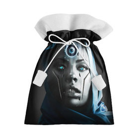 Подарочный 3D мешок с принтом Девушка андроид в Тюмени, 100% полиэстер | Размер: 29*39 см | Тематика изображения на принте: андроид | глаз | девушка | киборг | робот | третий