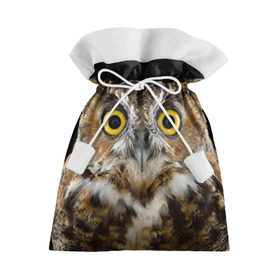 Подарочный 3D мешок с принтом Сова в Тюмени, 100% полиэстер | Размер: 29*39 см | взгляд | гипноз | гипнотический | глаза | мистическая | ночная | ночь | птица | сова | фон | хищник | черный