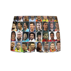 Мужские трусы 3D с принтом Лучшие футболисты в Тюмени, 50% хлопок, 50% полиэстер | классическая посадка, на поясе мягкая тканевая резинка | великие | звёзды | знаменитости | игроки | легендарные | лучшие | самые крутые | футбол | футболисты | элита