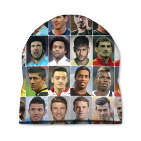 Шапка 3D с принтом Лучшие футболисты в Тюмени, 100% полиэстер | универсальный размер, печать по всей поверхности изделия | Тематика изображения на принте: великие | звёзды | знаменитости | игроки | легендарные | лучшие | самые крутые | футбол | футболисты | элита