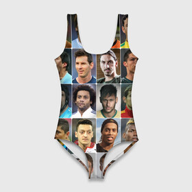 Купальник-боди 3D с принтом Лучшие футболисты в Тюмени, 82% полиэстер, 18% эластан | Круглая горловина, круглый вырез на спине | великие | звёзды | знаменитости | игроки | легендарные | лучшие | самые крутые | футбол | футболисты | элита