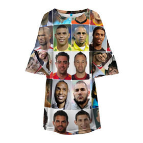 Детское платье 3D с принтом Великие футболисты в Тюмени, 100% полиэстер | прямой силуэт, чуть расширенный к низу. Круглая горловина, на рукавах — воланы | Тематика изображения на принте: великие | звёзды | знаменитости | игроки | легендарные | лучшие | самые крутые | футбол | футболисты | элита