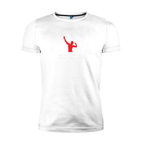 Мужская футболка премиум с принтом Zyzz White в Тюмени, 92% хлопок, 8% лайкра | приталенный силуэт, круглый вырез ворота, длина до линии бедра, короткий рукав | bodybuilding | zyzz | бодибилдинг | зиз | качок | мышцы