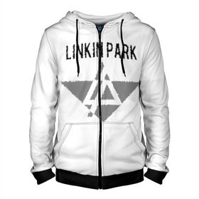 Мужская толстовка 3D на молнии с принтом Linkin Park в Тюмени, 100% полиэстер | длина до линии бедра, манжеты и пояс оформлены мягкой тканевой резинкой, двухслойный капюшон со шнурком для регулировки, спереди молния, по бокам два кармана | линкин парк