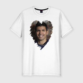 Мужская футболка премиум с принтом Серхио Агуэро - лучший в Тюмени, 92% хлопок, 8% лайкра | приталенный силуэт, круглый вырез ворота, длина до линии бедра, короткий рукав | Тематика изображения на принте: 