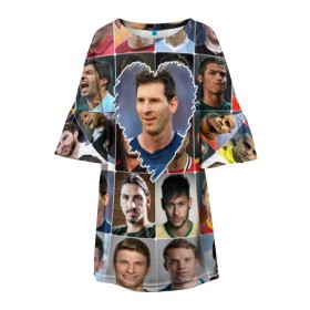 Детское платье 3D с принтом Лионель Месси - лучший в Тюмени, 100% полиэстер | прямой силуэт, чуть расширенный к низу. Круглая горловина, на рукавах — воланы | lionel messi | аргентина | барса | барселона | золотой мяч | лионель месси | лучшие футболисты | любимый игрок | мой любимец | самый крутой | сердце | футбол | я люблю