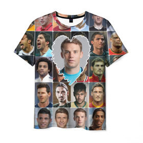 Мужская футболка 3D с принтом Мануэль Нойер - лучший в Тюмени, 100% полиэфир | прямой крой, круглый вырез горловины, длина до линии бедер | manuel neuer | бавария | германия | лучшие футболисты | любимый игрок | мануэль нойер | самый крутой | я люблю