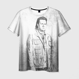 Мужская футболка 3D с принтом Юджин в Тюмени, 100% полиэфир | прямой крой, круглый вырез горловины, длина до линии бедер | Тематика изображения на принте: walking dead | зомби | мертвецы | сериал | ходячие