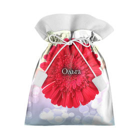 Подарочный 3D мешок с принтом Ольга в Тюмени, 100% полиэстер | Размер: 29*39 см | Тематика изображения на принте: девушке | имя | любимой | ольга | оля | подарок | подарок любимой | подарок на 8 марта | подарок на день рождения | с 8 марта | цветок | цветы