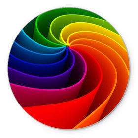 Коврик круглый с принтом Радуга цвета в Тюмени, резина и полиэстер | круглая форма, изображение наносится на всю лицевую часть | гамма | зеленый | красный | радуга | синий | цвет