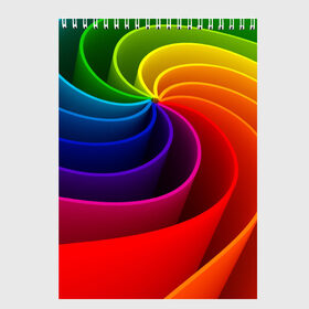 Скетчбук с принтом Радуга цвета в Тюмени, 100% бумага
 | 48 листов, плотность листов — 100 г/м2, плотность картонной обложки — 250 г/м2. Листы скреплены сверху удобной пружинной спиралью | гамма | зеленый | красный | радуга | синий | цвет