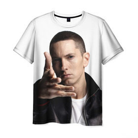 Мужская футболка 3D с принтом Eminem в Тюмени, 100% полиэфир | прямой крой, круглый вырез горловины, длина до линии бедер | Тематика изображения на принте: eminem | music | rap | usa | музыка | рэп | сша | эминем