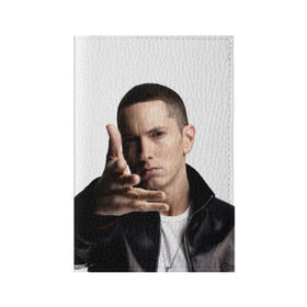 Обложка для паспорта матовая кожа с принтом Eminem в Тюмени, натуральная матовая кожа | размер 19,3 х 13,7 см; прозрачные пластиковые крепления | eminem | music | rap | usa | музыка | рэп | сша | эминем