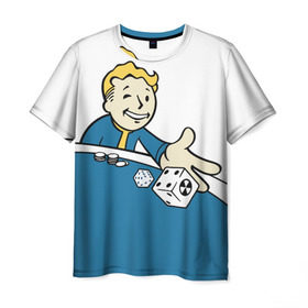 Мужская футболка 3D с принтом Fallout в Тюмени, 100% полиэфир | прямой крой, круглый вырез горловины, длина до линии бедер | fallout | vault tec | игра