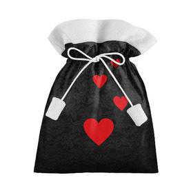 Подарочный 3D мешок с принтом Кружево и седца в Тюмени, 100% полиэстер | Размер: 29*39 см | dg | dolce | gabbana | габбана | дольче | любовь | сердечко