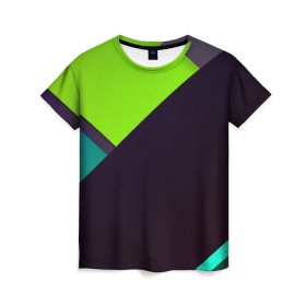 Женская футболка 3D с принтом Метрика в Тюмени, 100% полиэфир ( синтетическое хлопкоподобное полотно) | прямой крой, круглый вырез горловины, длина до линии бедер | green | линии | плетение | полосы | прикольные | текстуры