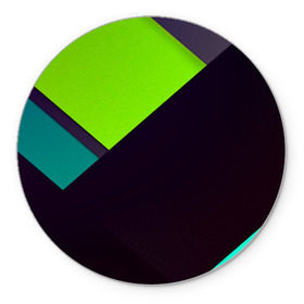 Коврик круглый с принтом Метрика в Тюмени, резина и полиэстер | круглая форма, изображение наносится на всю лицевую часть | green | линии | плетение | полосы | прикольные | текстуры