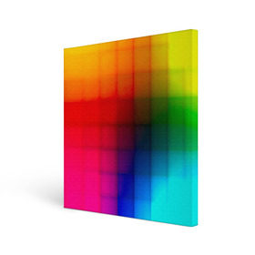 Холст квадратный с принтом Кубики в Тюмени, 100% ПВХ |  | градиент | разноцветный | цвета | яркий
