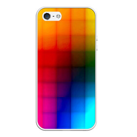 Чехол для iPhone 5/5S матовый с принтом Кубики в Тюмени, Силикон | Область печати: задняя сторона чехла, без боковых панелей | градиент | разноцветный | цвета | яркий