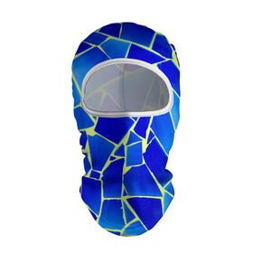 Балаклава 3D с принтом Мозаика в Тюмени, 100% полиэстер, ткань с особыми свойствами — Activecool | плотность 150–180 г/м2; хорошо тянется, но при этом сохраняет форму. Закрывает шею, вокруг отверстия для глаз кайма. Единый размер | Тематика изображения на принте: осколки | синий | стекло