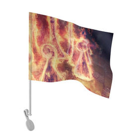 Флаг для автомобиля с принтом Фигуры из пламени в Тюмени, 100% полиэстер | Размер: 30*21 см | Тематика изображения на принте: пламя