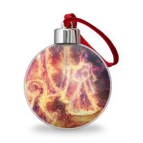Ёлочный шар с принтом Фигуры из пламени в Тюмени, Пластик | Диаметр: 77 мм | пламя