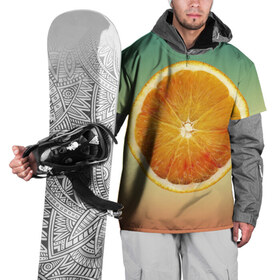 Накидка на куртку 3D с принтом Апельсиновый рай в Тюмени, 100% полиэстер |  | Тематика изображения на принте: апельсин | градиент | жёлтый | зелёный | оранжевый