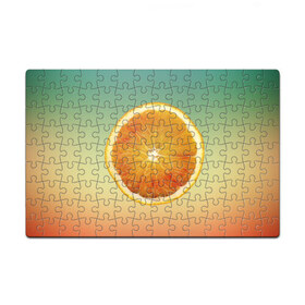 Пазл магнитный 126 элементов с принтом Апельсиновый рай в Тюмени, полимерный материал с магнитным слоем | 126 деталей, размер изделия —  180*270 мм | Тематика изображения на принте: апельсин | градиент | жёлтый | зелёный | оранжевый