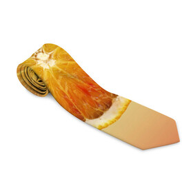 Галстук 3D с принтом Апельсиновый рай в Тюмени, 100% полиэстер | Длина 148 см; Плотность 150-180 г/м2 | Тематика изображения на принте: апельсин | градиент | жёлтый | зелёный | оранжевый