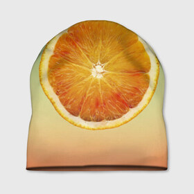 Шапка 3D с принтом Апельсиновый рай в Тюмени, 100% полиэстер | универсальный размер, печать по всей поверхности изделия | апельсин | градиент | жёлтый | зелёный | оранжевый