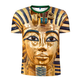 Мужская футболка 3D спортивная с принтом Фараон в Тюмени, 100% полиэстер с улучшенными характеристиками | приталенный силуэт, круглая горловина, широкие плечи, сужается к линии бедра | египет | фараон