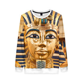 Женский свитшот 3D с принтом Фараон в Тюмени, 100% полиэстер с мягким внутренним слоем | круглый вырез горловины, мягкая резинка на манжетах и поясе, свободная посадка по фигуре | египет | фараон