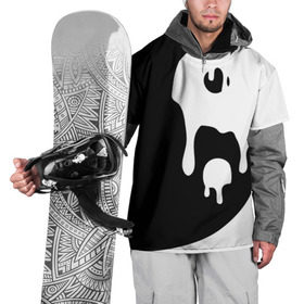 Накидка на куртку 3D с принтом Инь Янь в Тюмени, 100% полиэстер |  | белое | гармония | инь | краска | черное | янь