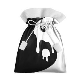 Подарочный 3D мешок с принтом Инь Янь в Тюмени, 100% полиэстер | Размер: 29*39 см | Тематика изображения на принте: белое | гармония | инь | краска | черное | янь