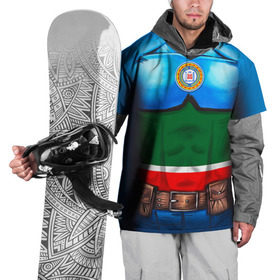 Накидка на куртку 3D с принтом Капитан Чечня в Тюмени, 100% полиэстер |  | Тематика изображения на принте: 95 | капитан | супергерой | флаг | чеченец