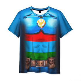 Мужская футболка 3D с принтом Капитан Дагестан в Тюмени, 100% полиэфир | прямой крой, круглый вырез горловины, длина до линии бедер | Тематика изображения на принте: 05 | даг | дагестанец | капитан | супергерой | флаг