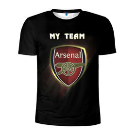Мужская футболка 3D спортивная с принтом My team Arsenal в Тюмени, 100% полиэстер с улучшенными характеристиками | приталенный силуэт, круглая горловина, широкие плечи, сужается к линии бедра | arsenal | team | арсенал | клуб | футбол