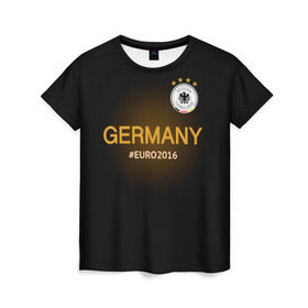 Женская футболка 3D с принтом Сборная Германии 2016 в Тюмени, 100% полиэфир ( синтетическое хлопкоподобное полотно) | прямой крой, круглый вырез горловины, длина до линии бедер | germany