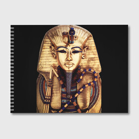 Альбом для рисования с принтом Хатшепсут в Тюмени, 100% бумага
 | матовая бумага, плотность 200 мг. | египет | женщина | золото | маска | фараон египта | хатшепсут