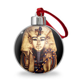 Ёлочный шар с принтом Хатшепсут в Тюмени, Пластик | Диаметр: 77 мм | египет | женщина | золото | маска | фараон египта | хатшепсут