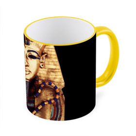 Кружка 3D с принтом Хатшепсут в Тюмени, керамика | ёмкость 330 мл | Тематика изображения на принте: египет | женщина | золото | маска | фараон египта | хатшепсут