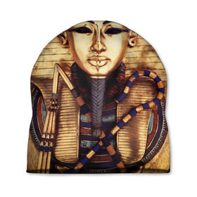 Шапка 3D с принтом Хатшепсут в Тюмени, 100% полиэстер | универсальный размер, печать по всей поверхности изделия | египет | женщина | золото | маска | фараон египта | хатшепсут