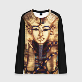 Мужской лонгслив 3D с принтом Хатшепсут в Тюмени, 100% полиэстер | длинные рукава, круглый вырез горловины, полуприлегающий силуэт | египет | женщина | золото | маска | фараон египта | хатшепсут